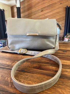 Rosetti Beige Crossbody Bag with Gold Hardware